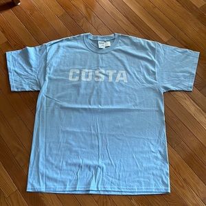 Mens XL Costa t-shirt. Light blue.